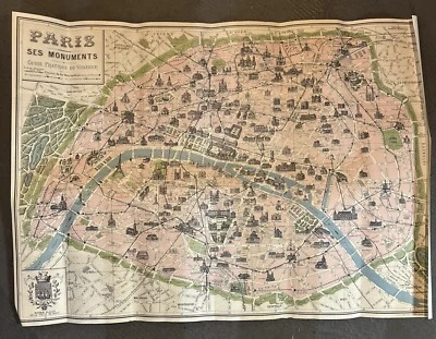 Paris Map Paper 2002 Vintage  *SEE ALL PHOTOS* **READ** - Image 1 of 4