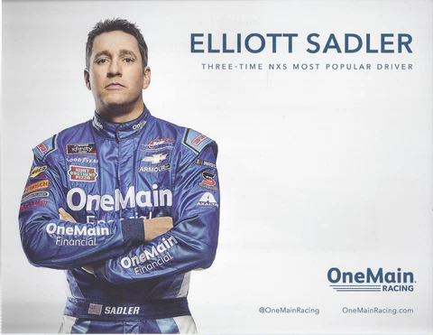 2018 ELLIOTT SADLER “ONE MAIN FINANCIAL 2ND VERSION" #1 NASCAR XFINITY POSTCARD Cover
