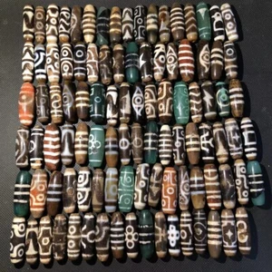 special offer !Magic Tibetan Old Agate Multiple patternsTotem dZi Bead 100pcs - Picture 1 of 13