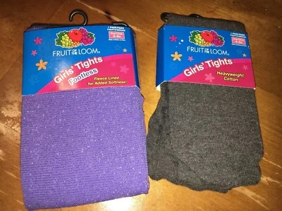 Lote Medias Niñas Talla 6/6x Fruit Of The Loom Púrpura Gris Brillante Nuevas con Etiquetas Foto 1 de 2