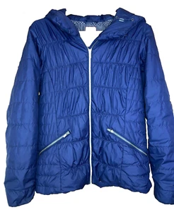 Columbia Giacca Donna Navy Termica Bobina Trapuntata M Tasche con Cappuccio Zip Completa - Foto 1 di 6
