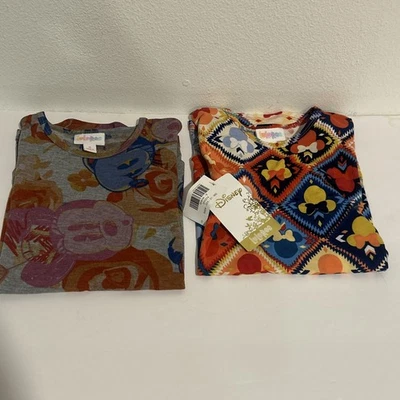 LuLaRoe 迪士尼儿童 Gracie Hi-Lo 上衣,尺寸 6-Minnie Mickey 印花。 全新无标签 — 第 1/4 张图片