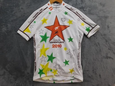 Camiseta deportiva de ciclismo Pearl Izumi Team Transplant 2010 para hombre mediana blanca estrellas bicicleta Foto 1 de 4