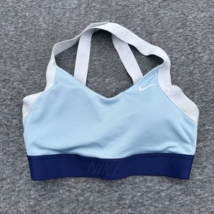 Nike Dri Fit Blau Weiß Damen Sport BH Größe Small Träger Spell Out - Bild 1 von 6