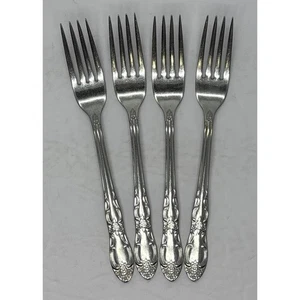 Oneida Oneidacraft Venus Stainless Steel Dinner Forks Lot of 4 Vintage 7 1/8” - Picture 1 of 3