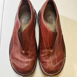MERRELL Sz 8 Tetra Flex Red Womens Slip-on Leather Outdoor Shoes Moccasins euc - Picture 1 of 7
