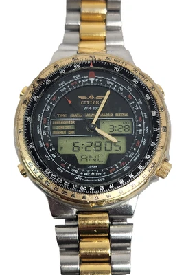 Reloj digital analógico vintage Citizen Wingman C080-088611 K #CTQCAL19 Foto 1 de 2