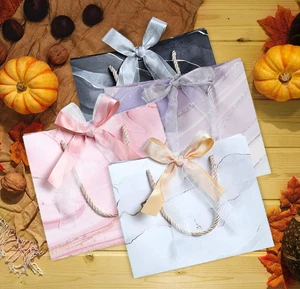 5 Gift Bags with Bow Ribbon,Birthday,Presents ,Wedding,Baby Shower,Party,Teacher - Picture 1 of 6