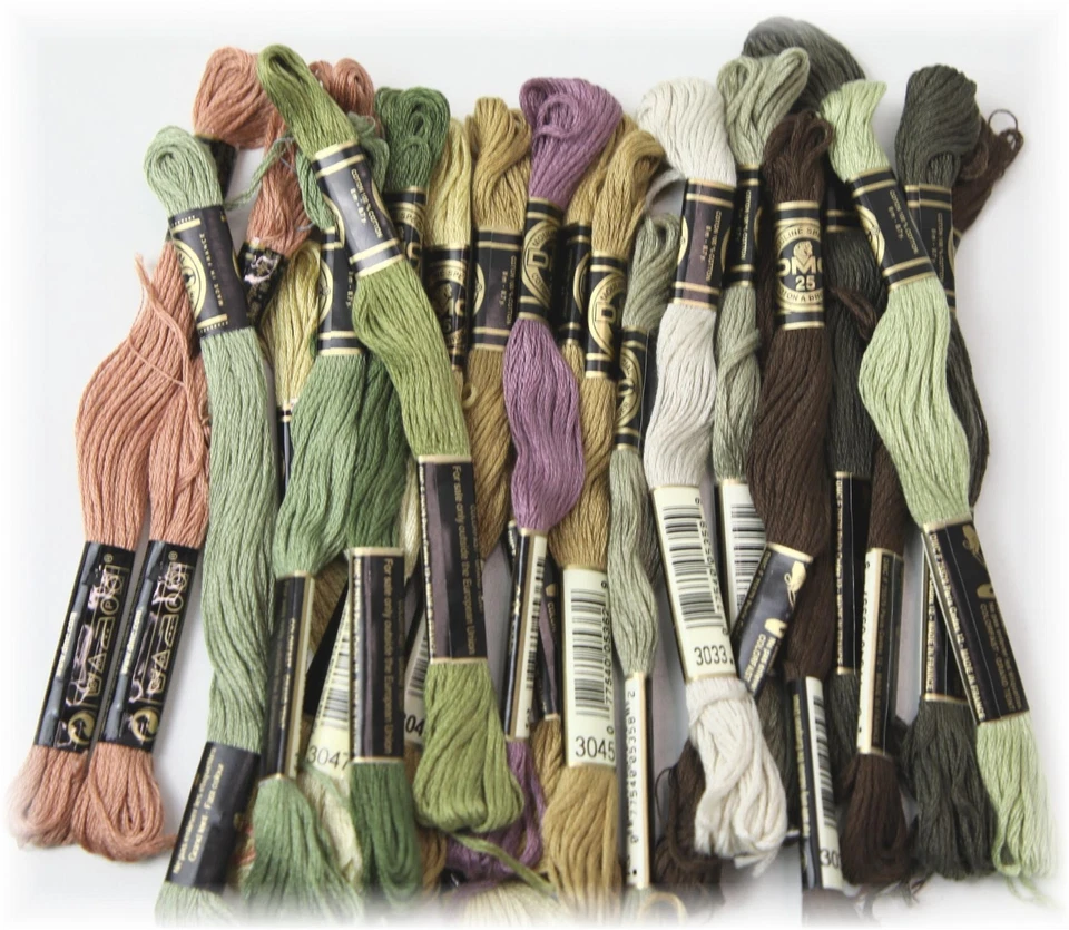 DMC Cotton Embroidery Thread Mixed Lot of 18 Assorted # 3000 Colours Only - image 1 of 1