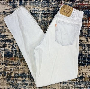 Vtg Levi's 550 White Orange Tab Straight Zip Jeans 32x32 (30x31 Actual) USA Made - Picture 1 of 17