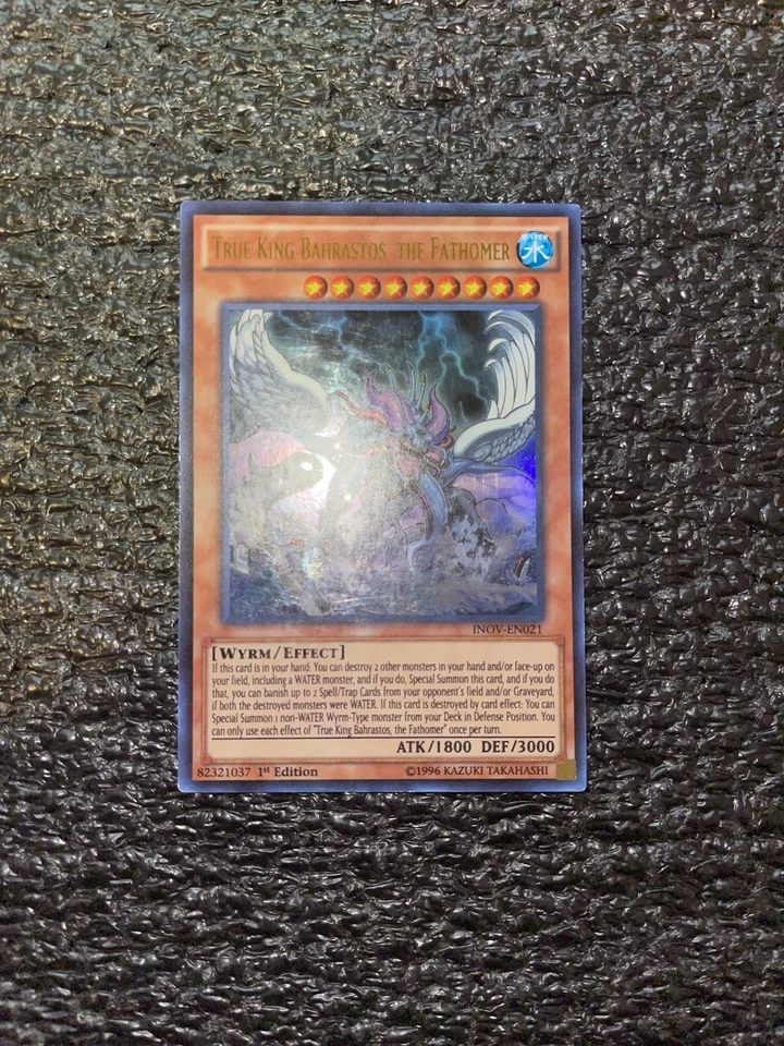 Yugioh! True King Bahrastos, the Fathomer INOV-EN021 Ultra Rare 1st Edition LP - Image 1 of 1