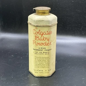 Vintage Colgate Baby Powder Talc Advertising Tin Partially Full - Picture 1 of 8