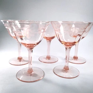 5 Tiffin Franziskaner MAY PINK Panel Optik Sektgläser Radschliff Blumenband - Bild 1 von 8