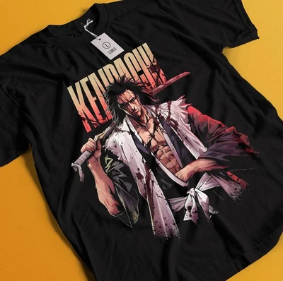 Zaraki Kenpachi Shirt Bleach Anime Tshirt Ichigo Bankai T-Shirt Aizen Yhwach Tee - Image 1 of 4
