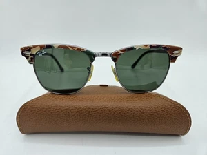 Ray Ban Sunglasses RB3016 Clubmaster Tortoise Camo 1069 49mm 21 3N With Case - Picture 1 of 8