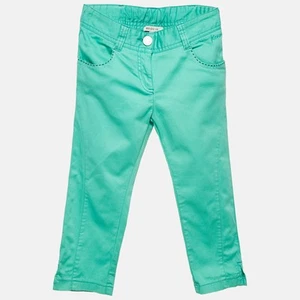 Kenzo Kids Green Embroidered Cotton Pants 10 Yrs - Picture 1 of 6
