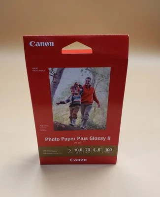 100 Canon Photo Paper Plus Glossy II Sheets 4 x 6 A6 Postcard Inkjet PP-301 - Image 1 of 3