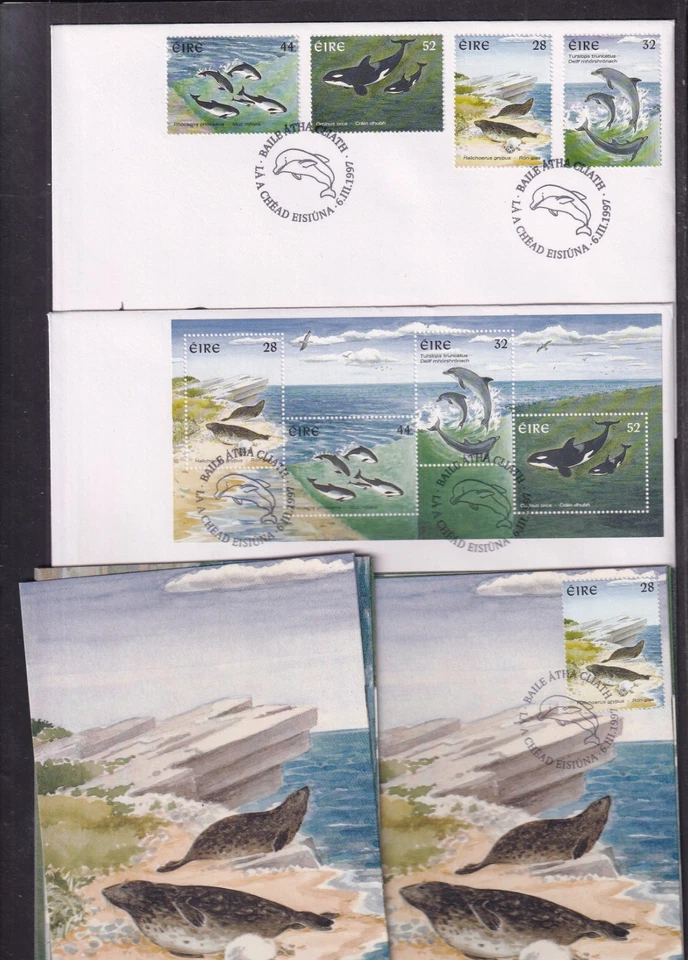 Ireland 1997 Marine Life whale dolphin  porpoise choice of FDC  & maximum cards - Изображение 1 из 1