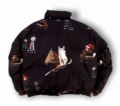 Polo Ralph Lauren Grande Negro Ecuestre Puffer Chaqueta Rugby Rodeo Caballo Abrigo GQ Foto 1 de 4