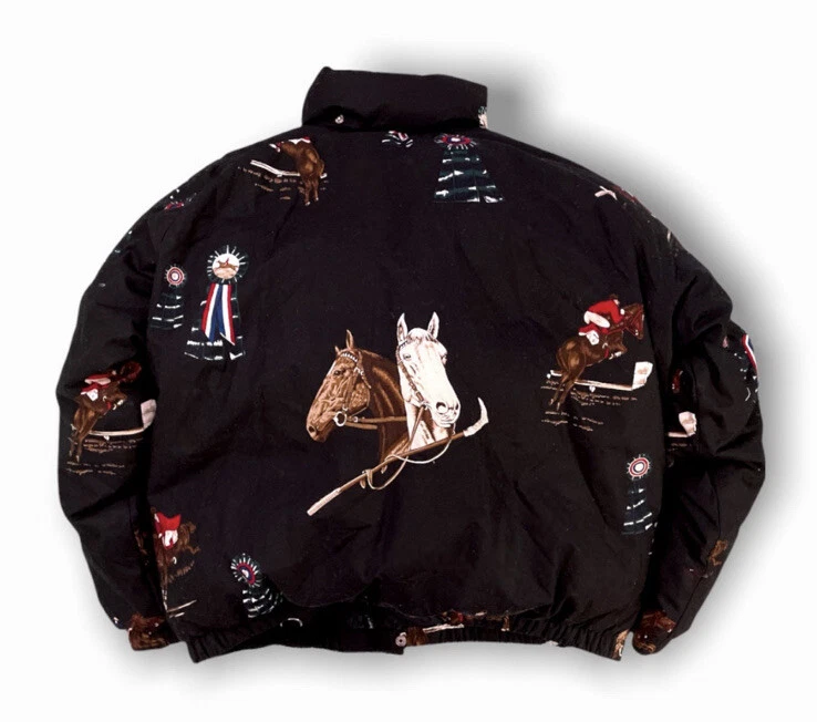 Polo Ralph Lauren Grande Negro Ecuestre Puffer Chaqueta Rugby Rodeo Caballo Abrigo GQ Foto 1 de 4