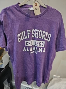 Delta Gulf Shores Alabama Shirt Large Purple Short Sleeve Tee Vacation Beach - Picture 1 of 5