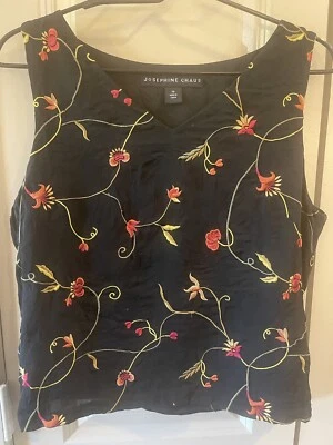 Blusa Top Josephine Chaus Mujer Talla 10 Floral Multicolor Camisola Para Trabajo Foto 1 de 4