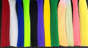FISHAIR - SUPER HAIR - Bucktail Ersatz - Fliegenbindematerial - 12 Farben 8 Zoll - Bild 1 von 47