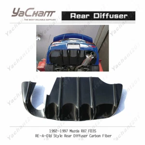 Kit inferior de fibra de carbono para 92-97 Mazda RX7 FD3S RE-A difusor trasero estilo antiguo - Imagen 1 de 10