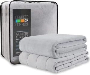 Washable Weighted Blanket with Removable Cover Twin Size, 48x72 12 lbs Grey - Picture 1 of 4