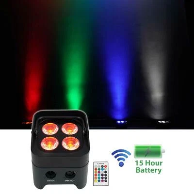 Rockville BEST PAR 50 Rechargeable Par Can Wash Light w/ Wireless DMX+RGBWA+UV - Image 1 of 4