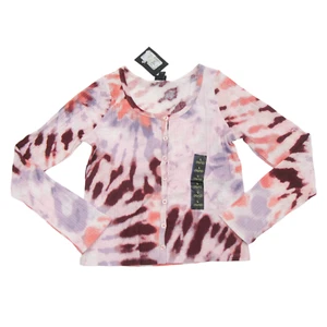 Art Class Girls Size L 10-12 Ribbed Long Sleeve Cardigan Tie Dye Multi - Picture 1 of 9