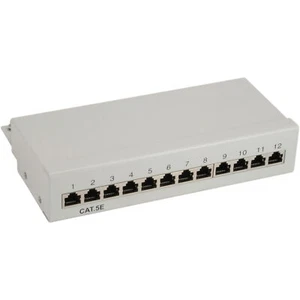 InLine® Patchfeld Cat.5e 12-fach, Tisch/Wand-Montage, lichtgrau, RAL7035 - Bild 1 von 3