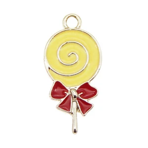 16PCS Enamel Plated Assorted Color Lollipop 24x11mm Charms Pendant DIY Findings - Picture 1 of 14