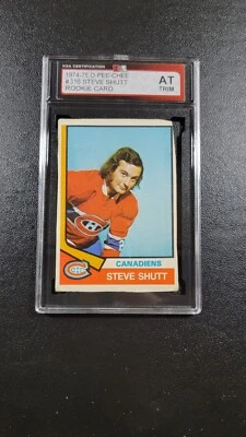Tarjeta de novato 1974-75 O-Pee-Chee Steve Shutt #316 KSA AT Trim etiqueta nueva  Foto 1 de 2