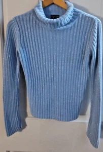 American Girl Sweater Girls Large Blue Turtle neck LS Glitter Accent - Picture 1 of 3