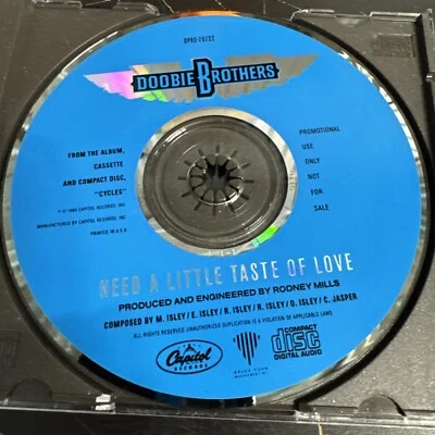 DOOBIE BROTHERS Need A little taste of Love 1989 USA PROMO Radio DJ CD Single - Image 1 of 4