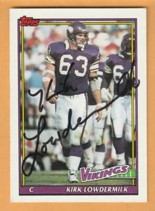 Kirk Lowdermilk Minnesota Vikings AUTO Signed 1991 Topps Ohio State Buckeyes 16J - Picture 1 of 2