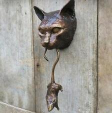 Katze und Maus Türklopfer oder Wand Resin Ornamente Rusty Brown Cast Iron