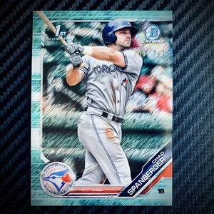 CHAD SPANBERGER 1st /125 Aqua Shimmer #BCP-87 2019 Bowman Chrome Blue Jays