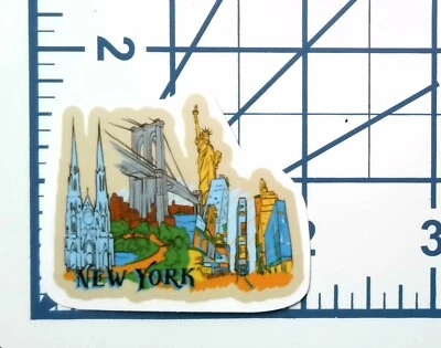 New York Vinyl Sticker City Skyline Landmarks NYC Die Cut Durable Ready to Ship - Image 1 of 3