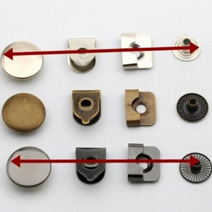 Agrafes et barrettes de pantalon 15 mm (4 sets de 4 pieces) métal bronze  - Imagen 1 de 3