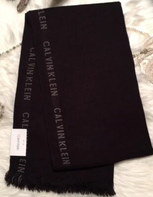 ⚜️Calvin Klein® Unisex Black & White logo Scarf⚜️ - Image 1 of 4