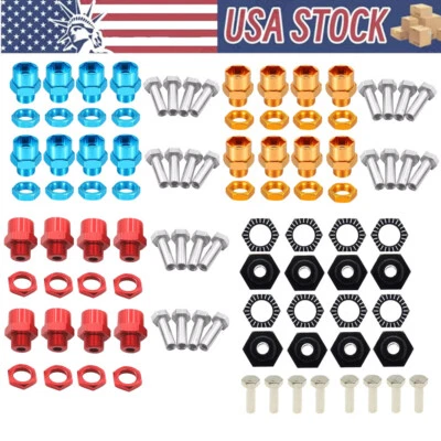 Extensión de conversión adaptador de buje hexagonal de rueda 8x 1/8 12 mm-17 mm para coche de radiocontrol 1/10 EE. UU. Foto 1 de 4