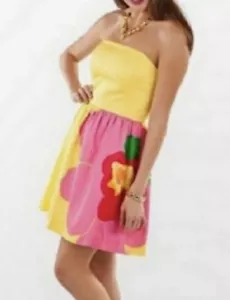 Lilly Pulitzer Lottie Dress Starfruit Yellow Dottie Placed Strapless Size 6/8* - Picture 1 of 7