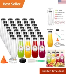 40pcs 12oz Juice Bottles, Empty Plastic Juicing Bottles with Caps, Reusable C... - Picture 1 of 7