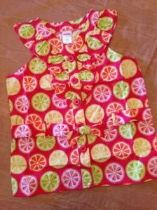 NWT Gymboree Citrus Cooler Fruit Slices Sleeveless Blouse Fabric Belt Sz 8 - Picture 1 of 1