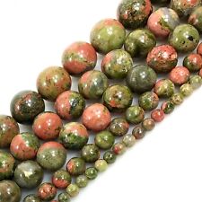 Natural Color Unakite Round Spacer Loose Bead 15" 4mm 6mm 8mm 10mm 12 Wholesale