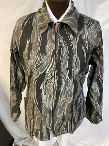 Vintage IDEAL Hunting Jacket Wind Breaker Mens XL Camo Full Zip USA - Picture 1 of 8