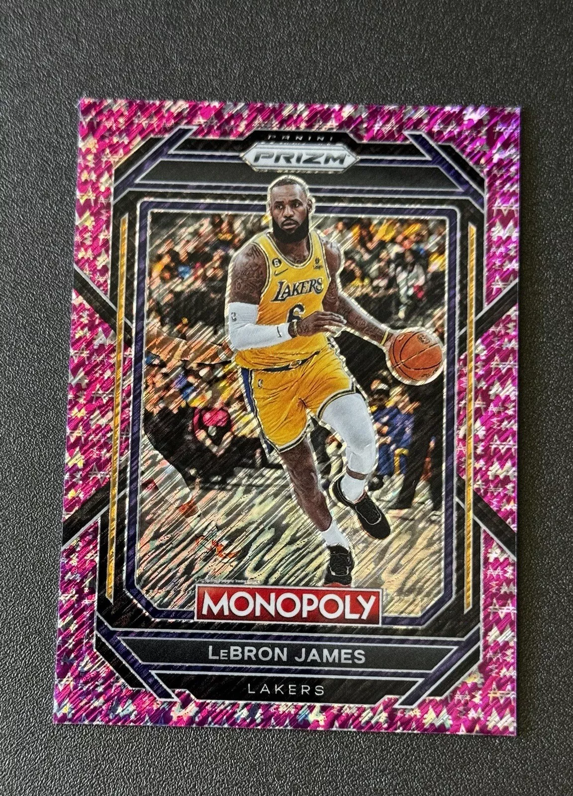 2022-23 Panini Prizm Monopoly Lebron James #40 Pink Money Shimmer 5/5 SSP