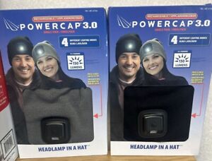 Rechargeable Powercap3.0 Headlamp light knitted beanie hat grey & black 5063-2-C